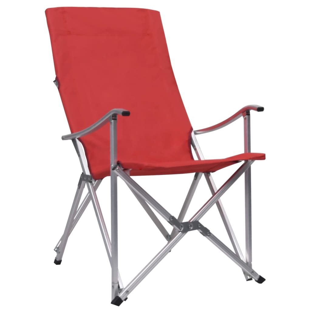 Foldable Camping Chairs 2 pcs Red